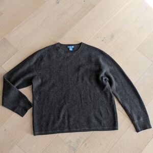 WHITE + WARREN gray cashmere waffle knit sweater XL